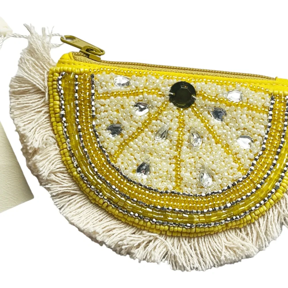 Antik Kraft NWT Beaded‎ Lemon Coin Pouch